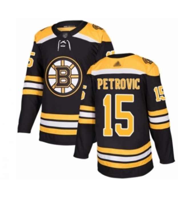 Youth Boston Bruins #15 Alex Petrovic Authentic Black Home Hockey Jersey
