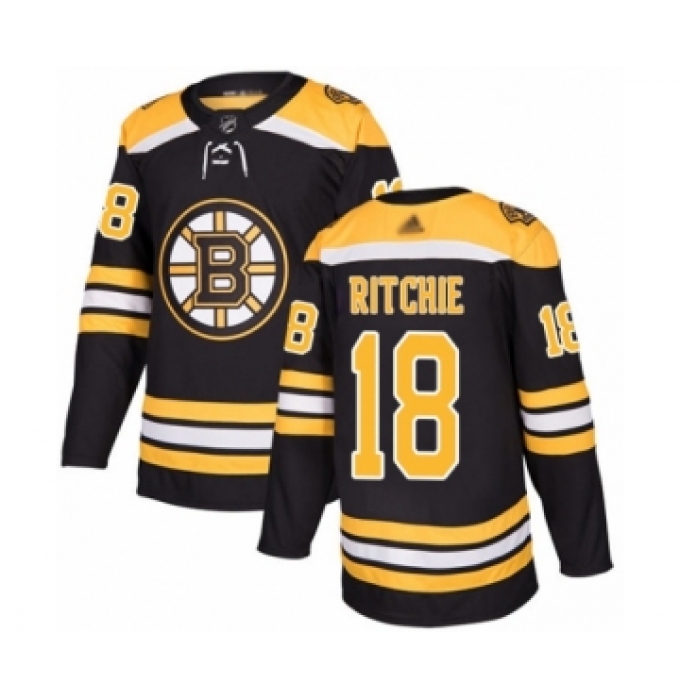 Youth Boston Bruins #18 Brett Ritchie Authentic Black Home Hockey Jersey