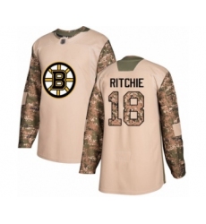 Youth Boston Bruins #18 Brett Ritchie Authentic Camo Veterans Day Practice Hockey Jersey