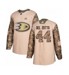 Men's Anaheim Ducks #44 Michael Del Zotto Authentic Camo Veterans Day Practice Hockey Jersey