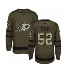 Men's Anaheim Ducks #52 Trevor Zegras Authentic Green Salute to Service Hockey Jersey