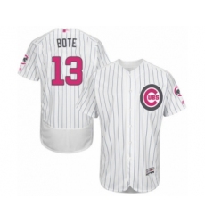 Men's Chicago Cubs #13 David Bote Authentic White 2016 Mother's Day Fashion Flex Base Baseball Player Jersey