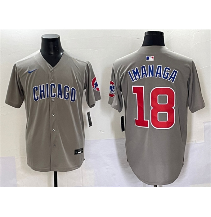 Men's Chicago Cubs #18 Shōta Imanaga Gray Limited Stitched Baseball Jersey