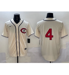 Men's Chicago Cubs #4 Pete Crow-Armstrong Cream Field of Dreams Cool Base Stitched Baseball Jersey
