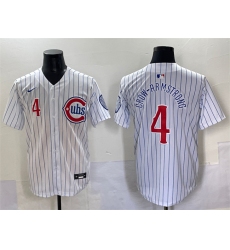 Men's Chicago Cubs #4 Pete Crow-Armstrong White Pinstripe 2nd Alternate Limited Stitched Baseball Jersey