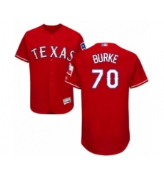 Men's Texas Rangers #70 Brock Burke Red Alternate Flex Base Authentic Collection Baseball Player Jersey