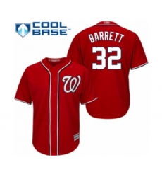 Youth Washington Nationals #32 Aaron Barrett Authentic Red Alternate 1 Cool Base Baseball Player Jersey