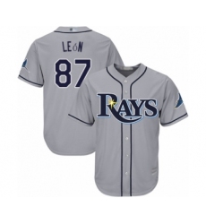 Youth Tampa Bay Rays #87 Jose De Leon Authentic Grey Road Cool Base Baseball Player Jersey