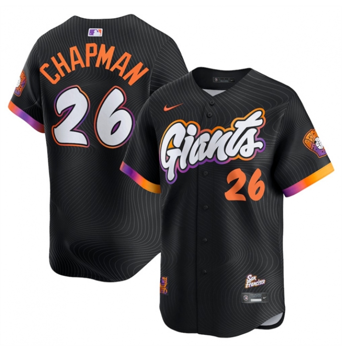 Men's San Francisco Giants #26 Matt Chapman Anthracite 2025 City Connect Limited Stitched Baseball Jersey