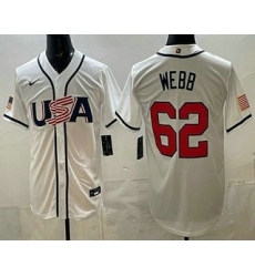 Men's USA #62 Logan Webb White 2026 World Baseball Classic Cool Base Jersey