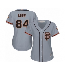 Women's San Francisco Giants #84 Melvin Adon Authentic Grey Road 2 Cool Base Baseball Player Jersey