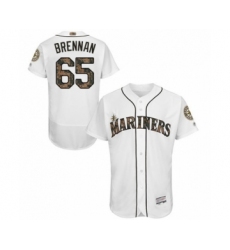 Men's Seattle Mariners #65 Brandon Brennan Authentic White 2016 Memorial Day Fashion Flex Base Baseball Player Jersey