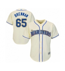 Youth Seattle Mariners #65 Brandon Brennan Authentic Cream Alternate Cool Base Baseball Player Jersey