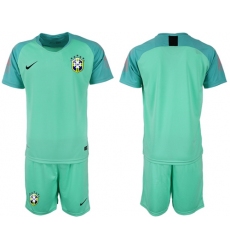 Brazil Blank Green Goalkeeper Soccer Country Jersey