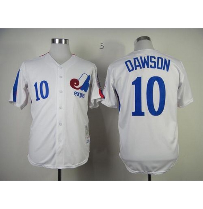 Mitchell And Ness 1982 Expos #10 Andre Dawson White Throwback Stitched Baseball Jersey