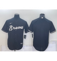 Men's Atlanta Braves Blank Black Cool Base Stitched Baseball Jersey
