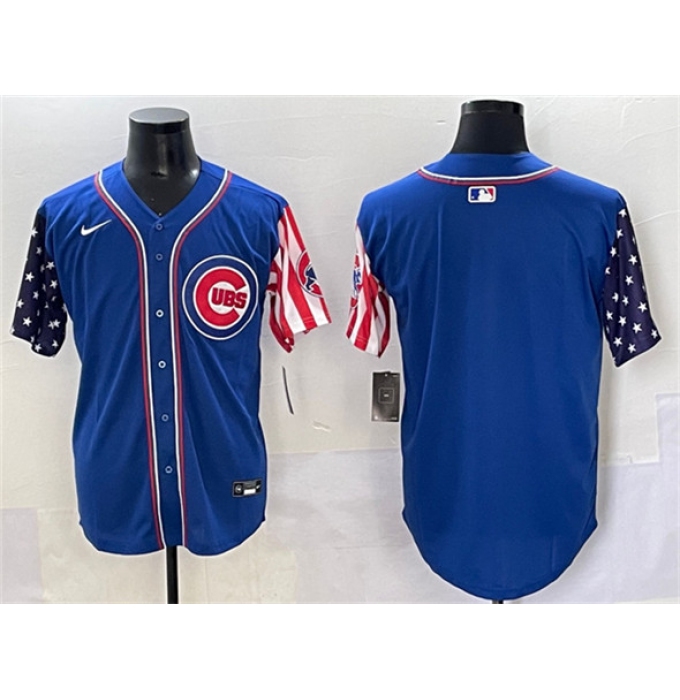 Men's Chicago Cubs Blank Royal 2025 Independence Day Vapor Premier Limited Stitched Baseball Jersey
