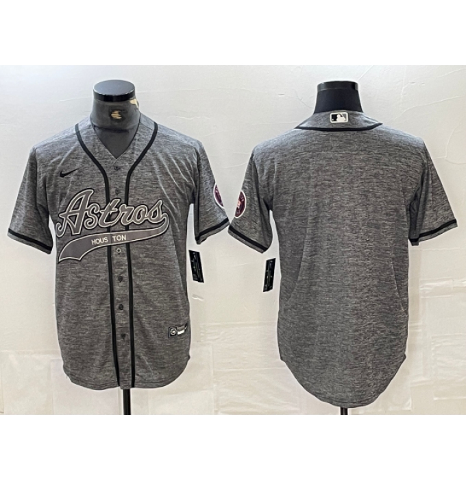 Men's Houston Astros Blank Grey Gridiron Cool Base Stitched Baseball Jerseys