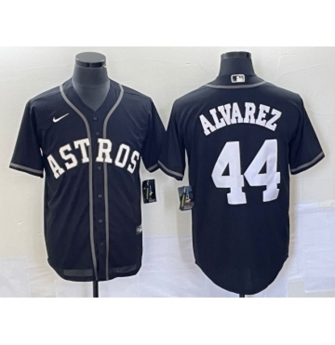 Men's Houston Astros #44 Yordan Alvarez Black Cool Base Stitched Baseball Jersey