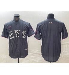 Men's New York Mets Blank Gray 2024 City Connect Cool Base Stitched Jersey