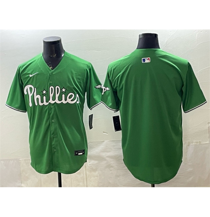 Men's Philadelphia Phillies Blank Green Limited Stitched Jersey