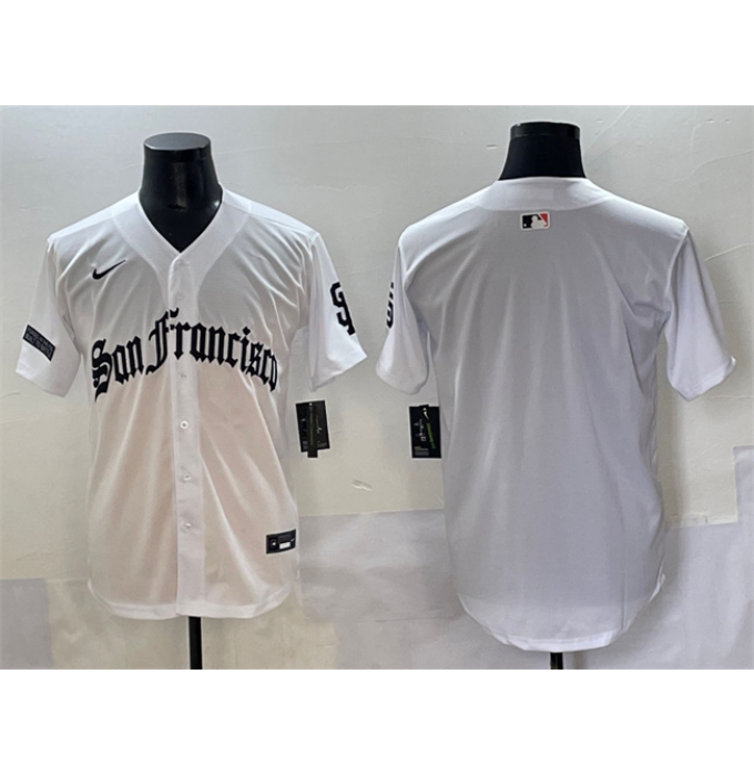 Men's San Francisco Giants Blank White 'Gothic Fog Edition' Vapor Premier Limited Stitched Jersey