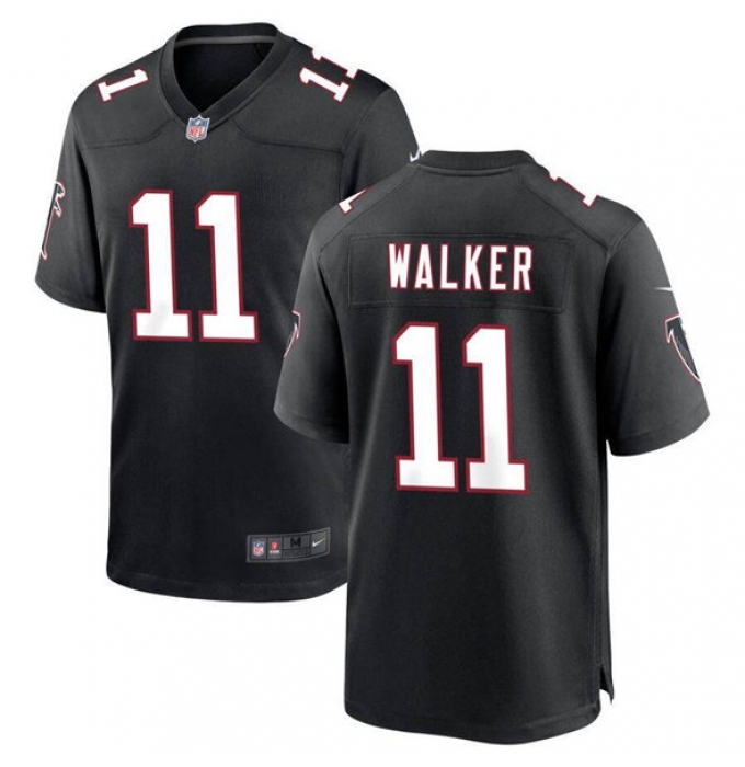 Men's Atlanta Falcons #11 Jalon Walker Black Football Stitched Game Jersey