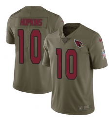 Men's Nike Arizona Cardinals #10 DeAndre Hopkins Olive Stitched NFL Limited 2017 Salute To Service Jersey