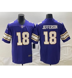 Men's Nike Minnesota Vikings #18 Justin Jefferson Purple Throwback Vapor Limited Jersey