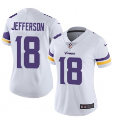 Women's Minnesota Vikings #18 Justin Jefferson White Stitched NFL Vapor Untouchable Limited Jersey Women's Minnesota Vikings #18 Justin Jefferson White Stitched NFL Vapor Untouchable Limited Jersey