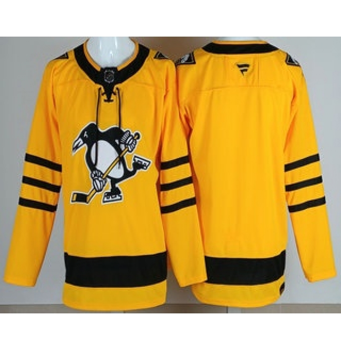 Men's Pittsburgh Penguins Blank Yellow Alternate Authentic Jersey