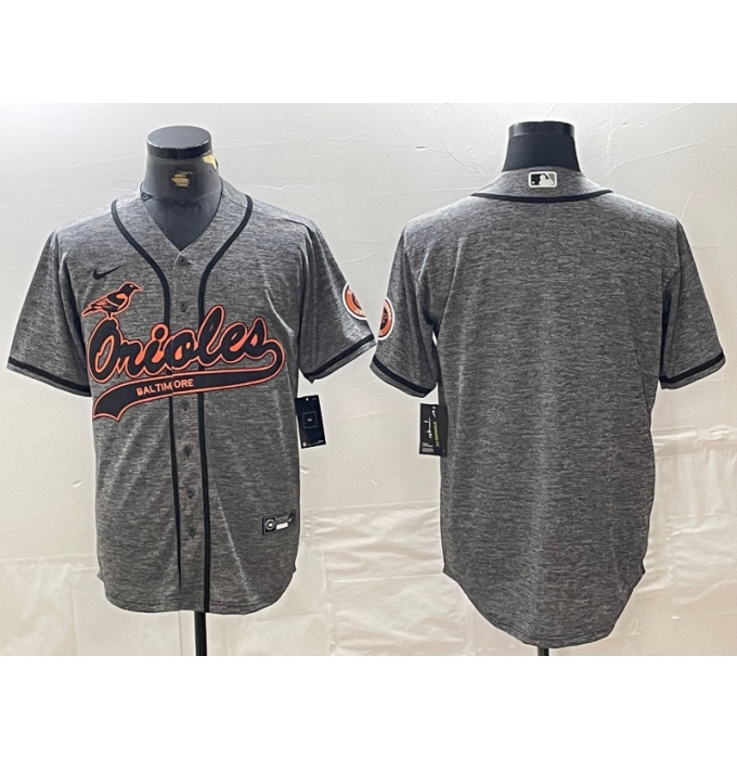 Men's Baltimore Orioles Blank Grey Gridiron Cool Base Stitched Baseball Jersey