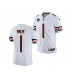 Men's Chicago Bears 2022 #1 Justin Fields White With 1-star C Patch Vapor Untouchable Limited Stitched Jersey