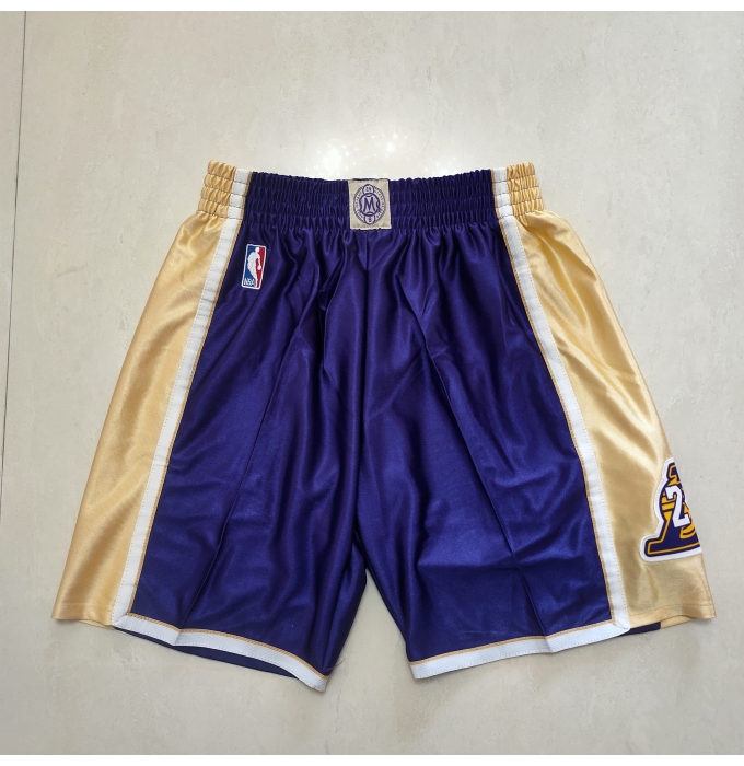 Men's Los Angeles Lakers Purple Gold Shorts-001