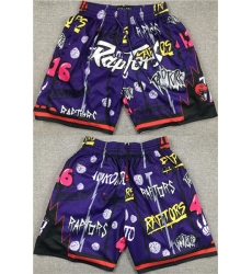 Mens Toronto Raptors Purple Shorts (Run Small)