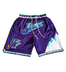 Men Utah Jazz Purple NBA Shorts (Run Smaller)