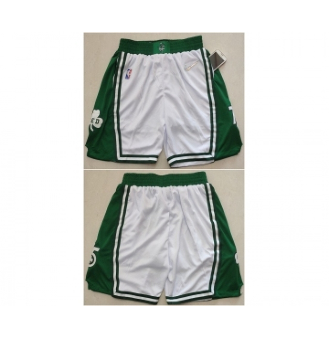 Men's Boston Celtics White 75th Anniversary Shorts (Run Small)