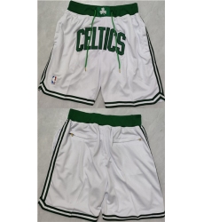 Men's Boston Celtics White Shorts (Run Small)