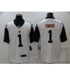 Men's Cincinnati Bengals #1 Ja'Marr Chase White 2021 NFL Draft First Round Pick Limited Jersey