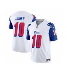 Men's Nike New England Patriots #10 Mac Jones White Blue 2023 F.U.S.E. Vapor Limited Football Stitched Jersey Men's Nike New England Patriots #10 Mac Jones White Blue 2023 F.U.S.E. Vapor Limited Football Stitched Jersey