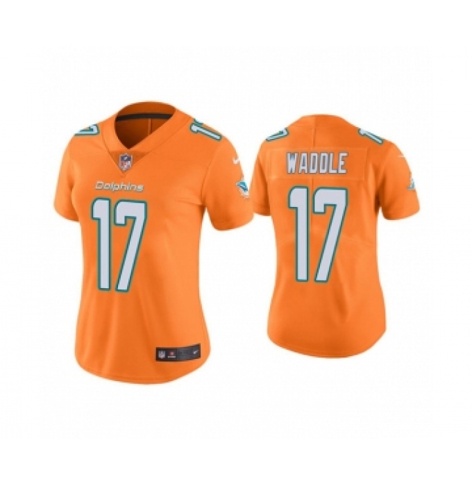 Women's Nike Miami Dolphins #17 Jaylen Waddle Orange Vapor Untouchable Stitched Jersey
