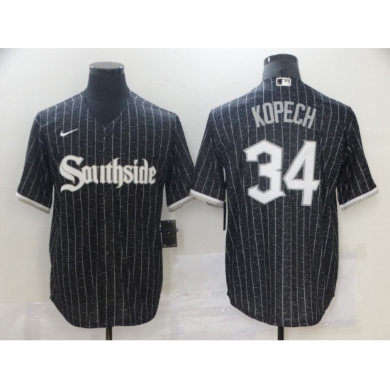 Men's Nike White Sox Southside 34 Michael Kopech Black City Connect