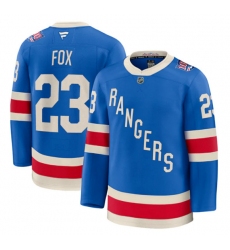Men's New York Rangers #23 Adam Fox Blue Centennial Stitched Hockey Jersey