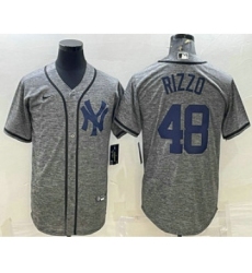Men's New York Yankees #48 Anthony Rizzo Grey Gridiron Cool Base Stitched Jersey