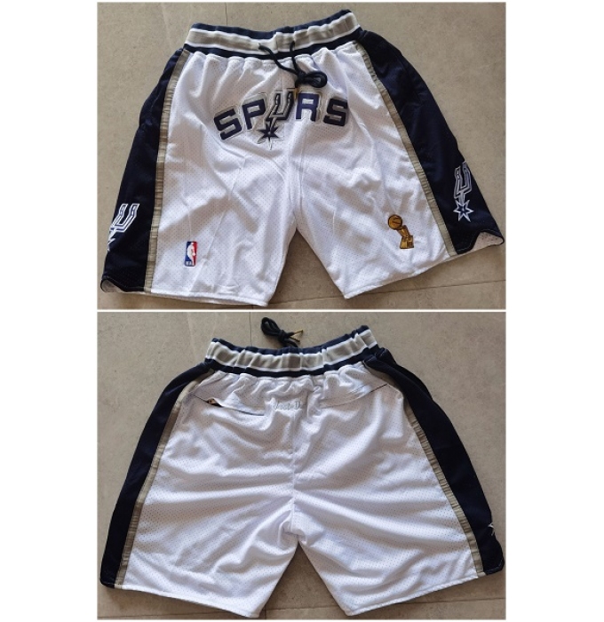 Men' San Antonio Spurs White NBA Shorts