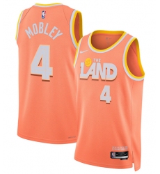 Men's Cleveland Cavaliers #4 Evan Mobley Orange 2025-26 City Edition Swingman Stitched Jersey