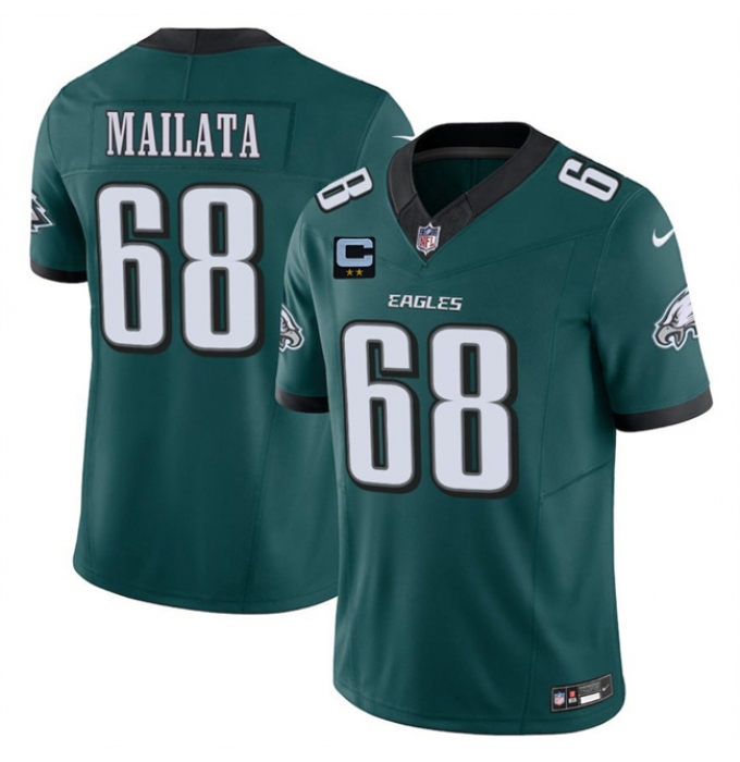 Men's Philadelphia Eagles #68 Jordan Mailata Green 2025 F.U.S.E. With 2-Star C Vapor Untouchable Limited Stitched Football Jersey