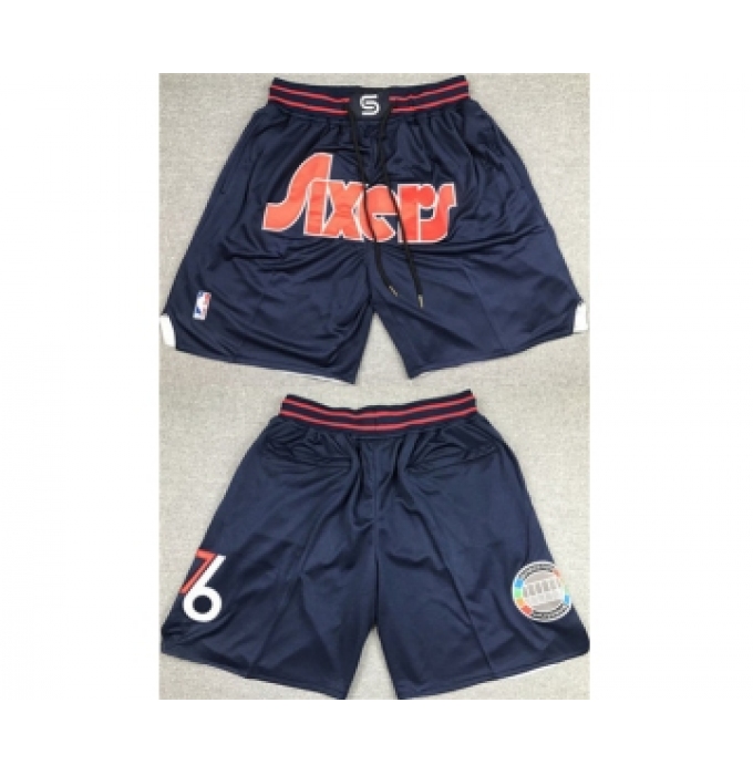 Men's Philadelphia 76ers Navy Shorts (Run Small)