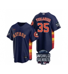 Men's Houston Astros #35 Justin Verlander 2021 Navy World Series Cool Base Stitched Baseball Jersey
