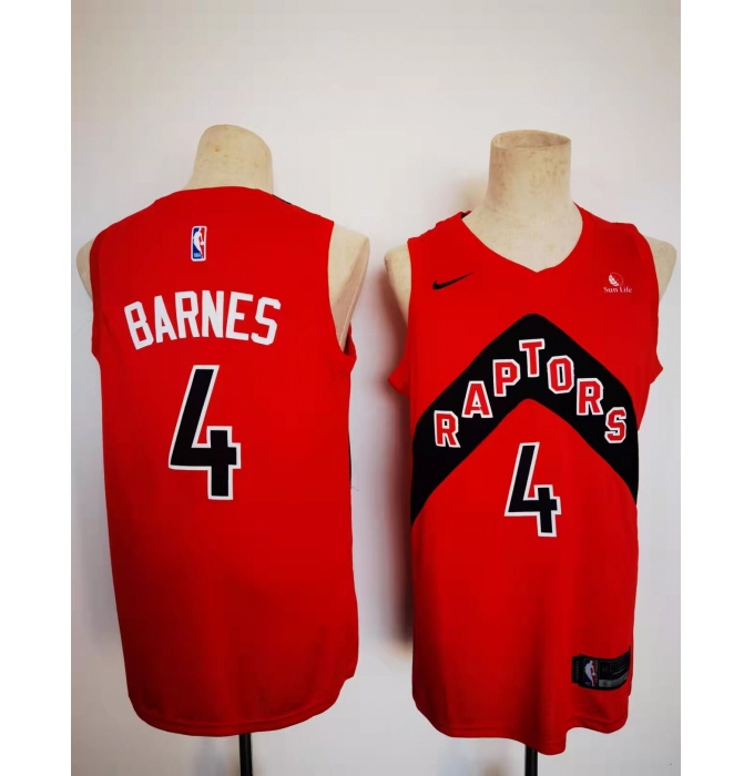 Men's Toronto Raptors #4 Scottie Barnes Fanatics Branded Red 2020-21 Fast Break Replica Player Jersey